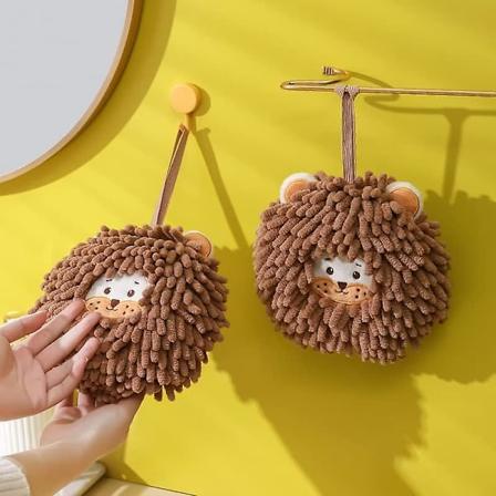 2-pak Chenille Søte Barn Håndkle med Hengende Løkke, Hengende Kjøkkenhåndkle, Mikrofiber Pluss Absorberende Småbarns Håndklær for Bad Kjøkken