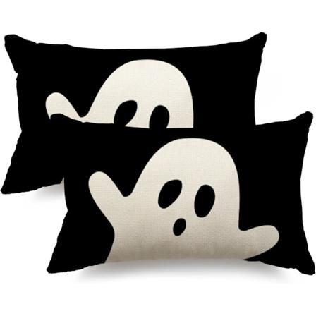 Halloween-tyynynp lliset 12x20, 2 kpl, haamu-aiheiset, selk tyynynp lliset, ulkokoristeet, Halloween-tyynyt