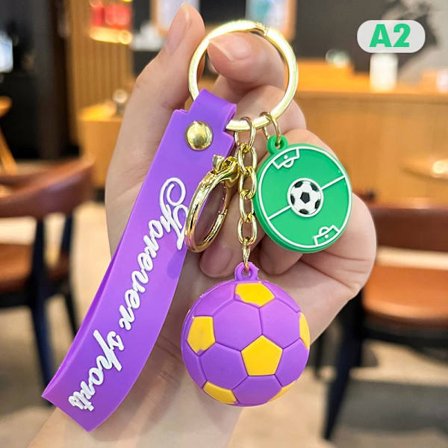 PVC Blød Gummi Fodbold Nøglering Vedhæng Fodbold Nøglering Kamp Souvenirs