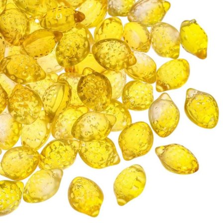 100 stk. Gul Citron Charms Håndlavede Lampwork Resin Citron Charms