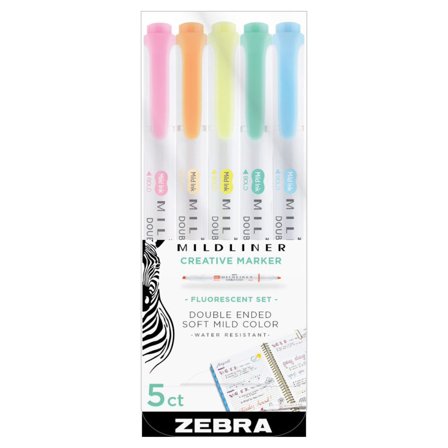 Zebra Mildliner 5er-Pack Fluoreszierend