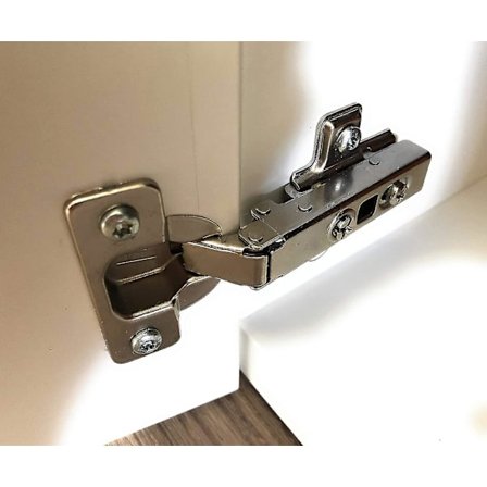 Set med 2 gångjärn och 8 skruvar kompatibla med Ikea Besta, Fritids och Stuva möbler