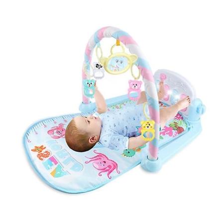 3 In1 Fitness Music Lights Roliga Piano Pedagogiska lekmattor Leksak för baby Blue