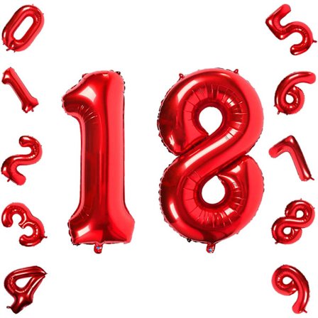 Røde Nummer 30 Balloner, 40 Tommer Fødselsdagsnummer Ballon Festdekorationer Tilbehør Helium Folie Mylar Digitale Balloner (rød Nummer 30)