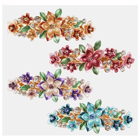 Firedelt sæt nye hårklemmer til kvinder, voksne, stor hestehaleklemme, alle