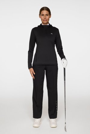 J.Lindeberg - Aerialle Quarter Zip Hood - Golf - Black - Women - S