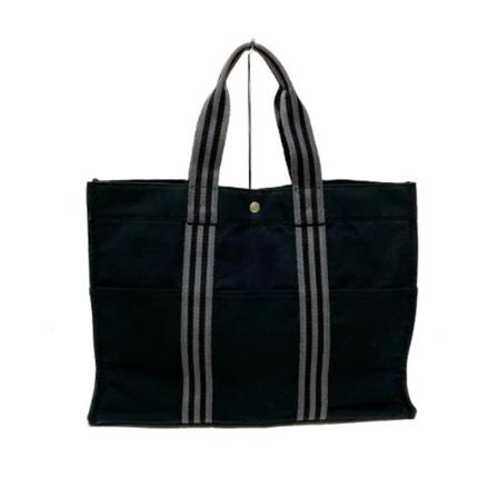 Hermès Vintage, Black Cotton Hermès Tote Zwart, Dames, Maat:ONE Size