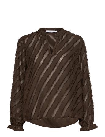 Shirt With Stripe Jacquard Brown Coster Copenhagen