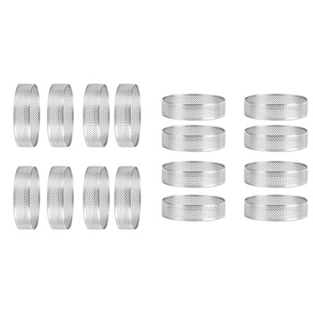 16 stk. Tærteforme, Varmebestandige Perforerede Kagemousseforme Runde Dobbelt Rulle Tærteform, 6 cm