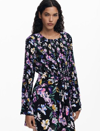 Desigual Flor Acrilica - Black - S