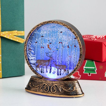 1 stk. Jule snekugle lanterne LED lys vand glitrende San