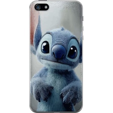 Kompatibelt Mobildeksel til Apple Apple iPhone 5 Stitch mot vindu i regn realistisk søt blå karakter koselig regnfullt vindu sjarmerende myk kunst d