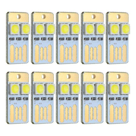 10 st Slim Laptop LED Nyckelringlampa Mini Dubbelsidig Ljus Dubbelsidig Pluggbar Ljus Ultra Slim USB Ljus