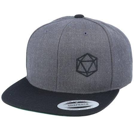 Gamerz - Grå snapback Caps - Black D20 Side Panel Charcoal/Black Snapback @ Hatstore