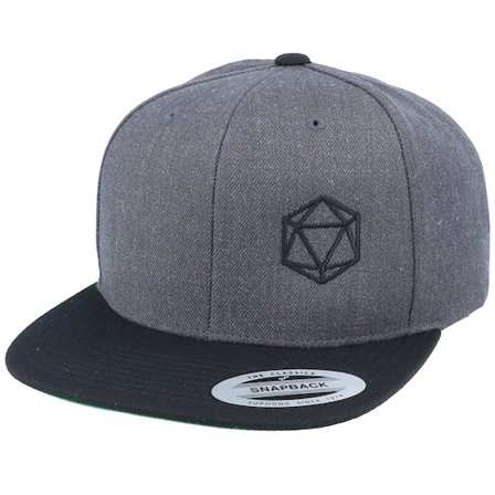 Gamerz - Grau snapback Cap - Black D20 Side Panel Charcoal/Black Snapback @ Hatstore