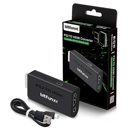 (Pow yeah!) Bitfunx PS2 til HDMI-kompatibel adapter 3,5 mm lyd video-omformer for SONY Playstation 2 PS2 PS3-konsoll