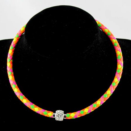 Läderarmband Magnet strass spänne armband