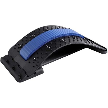 Rygstrækker Lændestøtte - Lindrer Rygsmerter, Rygmassage, Diskusprolaps, Iskias, Skoliose - Kiropraktisk Massageapparat Rygmassage Blå