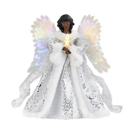 Vit Julängel Tree Topper Med Led-ljus