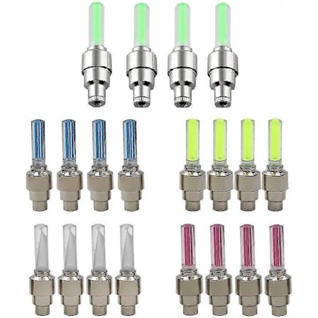 20 stk LED Blinkende Dækventil Dæklys til Bil Motorcykel Cykel Hjul Lys Dæk (4 Røde 4 Gule 4 Blå 4 Grønne 4 Farverige)