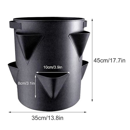 Dyrkningsposer, jordbærplanteposer med håndtag 5 7 10 gallon kraftige ikke-vævede stofplantepotter til tomat, gulerod, løg, frugter, blomster og 