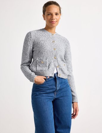 Lindex Jacket Luna Knitted - Blue - XL