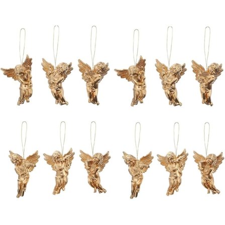 Mini kerub juletræ dekorationer jul hængende dekorationer mini keruber hængende juletræ festpynt 12 stk guld