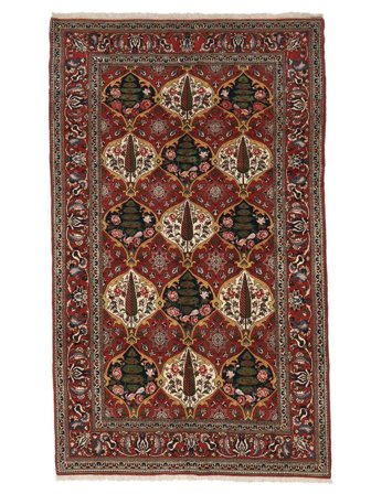 Bakhtiar Fine Teppe Håndknyttet 155X255 Brun/Svart Persia