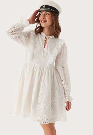 YAS luma Ls Dress Star White Klær