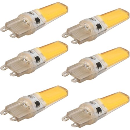 G9 LED-lampa, Professionell Dimbar COB G9 Ersättning, 360° Strålande Lampa för Vägglampor och Bordslampor 6-pack (3000K Varmt Ljus)