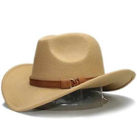 VÄSTERN COWBOY RODEO HATT FÖR MÄN SVART FILT COWBOY RIDHATT (Khaki)