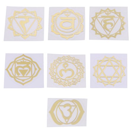7 st Sacred Geometry Metal Stickers Delicate Flower of Life Chakras Stickers Pyramid Meditation Art Resin Filler Supply