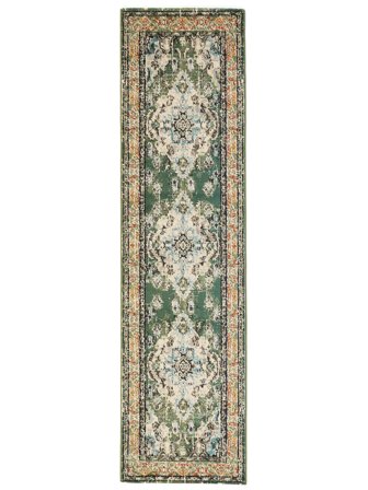 Medallion Leia Green Runner Rug Small Oeko-Tex
