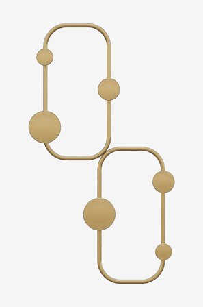 Hanah Home - Vægkrog i metal - Ronnie - Guld - Småopbevaring - Fra Homeroom