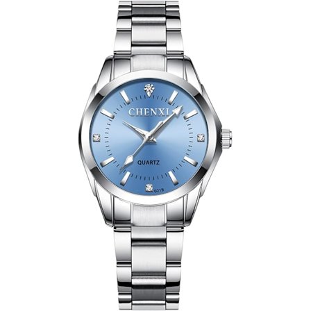 Eleganta klockor för kvinnor, affärsdamer, klocka i rostfritt stål, armband, armbandsur med diamanter, vattentät kvartsklocka för kvinnor