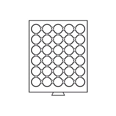 Møntboks til møntkapsler - Røgfarvet - 30 inddelinger til CAPS32 - Leuchtturm