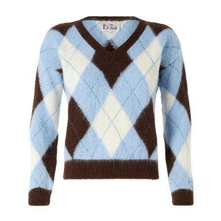 Saint Barth V-neck Strik Blå, Dame Striktrøjer