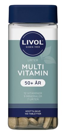 Livol Multivitamin m.urter 50+ 150 tabl., Helse & Madvarer, Vitaminer, Multivitaminer