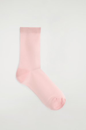 COS Women's Sheer Mesh Socks in Pink