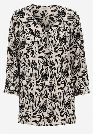 Cellbes of Sweden - Tunika med crêpe-kvalitet i beige / svart / mønstret for damer i størrelse 38/40