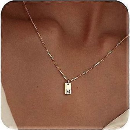 Initialhalsband för kvinnor 14K guldpläterat bokstavshalsband Smalt guldhalsband med namn Personligt initialt tagghalsband för kvinnor Trendigt guld