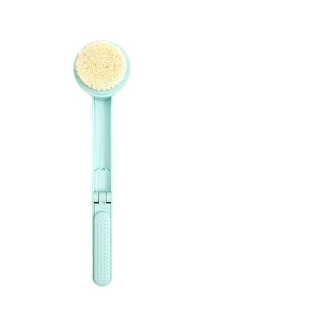 Langskaftet kropsbørste, bløde eksfolierende rygbørster, fremmer blodcirkulationen, grøn sammenklappelig børste til bad, brusebad -