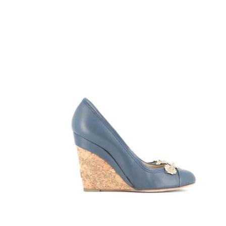 Chanel Vintage, Pre-owned Canvas heels Blauw, Dames, Maat:39 EU