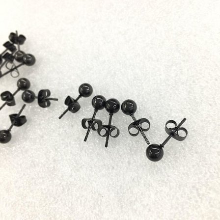 6 st stjälp i rostfritt stål, svarta, vakuumpläterade, allergivänliga (3 mm + 4 mm + 5 mm + 6 mm + 7 mm + 8 mm)