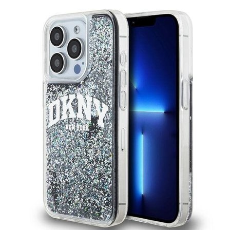 DKNY Liquid Glitter Big Logo iPhone 14 Pro-etui - svart