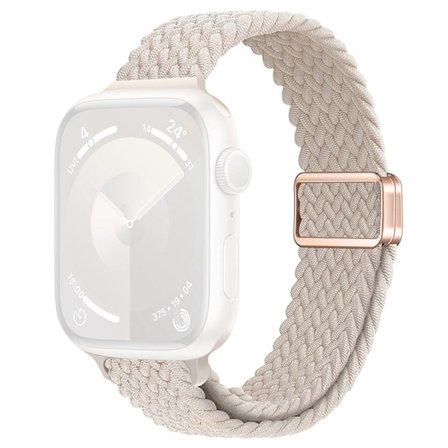 KALEBOL Flätat klockarmband Apple Watch Series 10 46mm Magnetiska nylonarmband - Stjärnljus