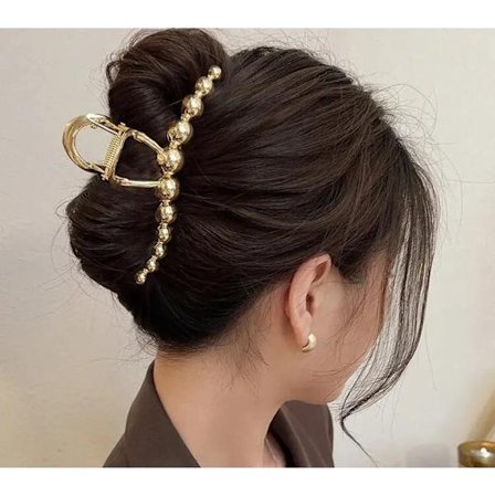 Stor Hårklämma Hårspänne Hårsmycke Håraccessoar i Guld Färg