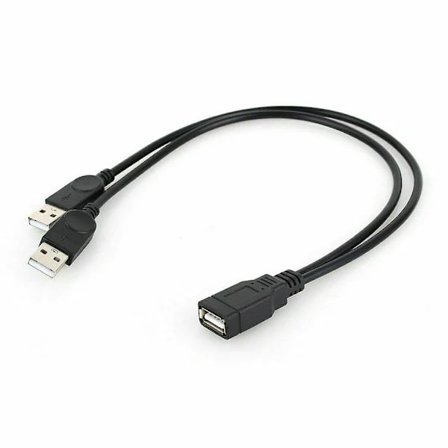 USB 2.0 Hona till 2 Dubbla USB Hane Strömadapter Y-Splitter Kabelkontakt