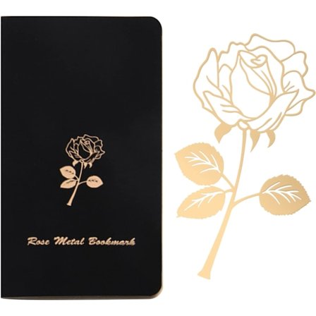 1 Metallinen kirjanmerkki, Ruusu, Henkilökohtainen kirjanmerkki, Naisten Klassikko