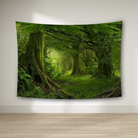 Väggbonad Psykedelisk Trädskog Matta Tygvägg